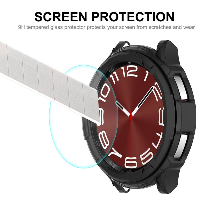 For Samsung Galaxy Watch6 Classic 47mm ENKAY Hat-Prince 2 in 1 TPU Armor Watch Case + 0.2mm 9H Tempered Glass Screen Protector(White) - Watch Cases by ENKAY | Online Shopping South Africa | PMC Jewellery