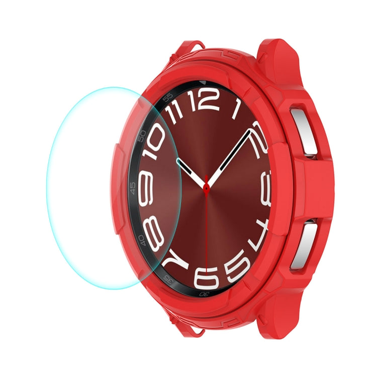 For Samsung Galaxy Watch6 Classic 43mm ENKAY Hat-Prince 2 in 1 TPU Armor Watch Case + 0.2mm 9H Tempered Glass Screen Protector(Red) - Watch Cases by ENKAY | Online Shopping South Africa | PMC Jewellery