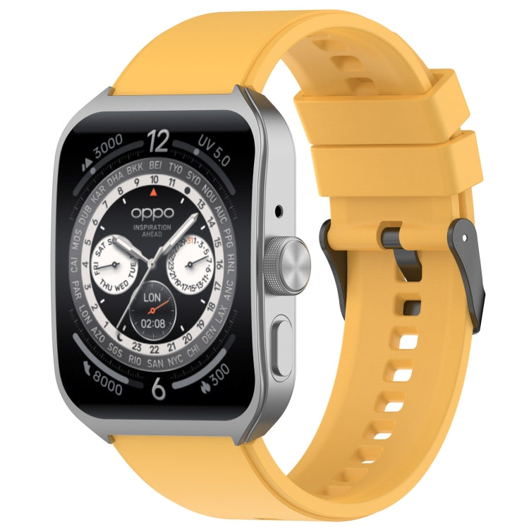 For OPPO Watch 4 Pro 22mm Solid Color Silicone Watch Band(Yellow) -  by PMC TechLife | Online Shopping South Africa | PMC TechLife