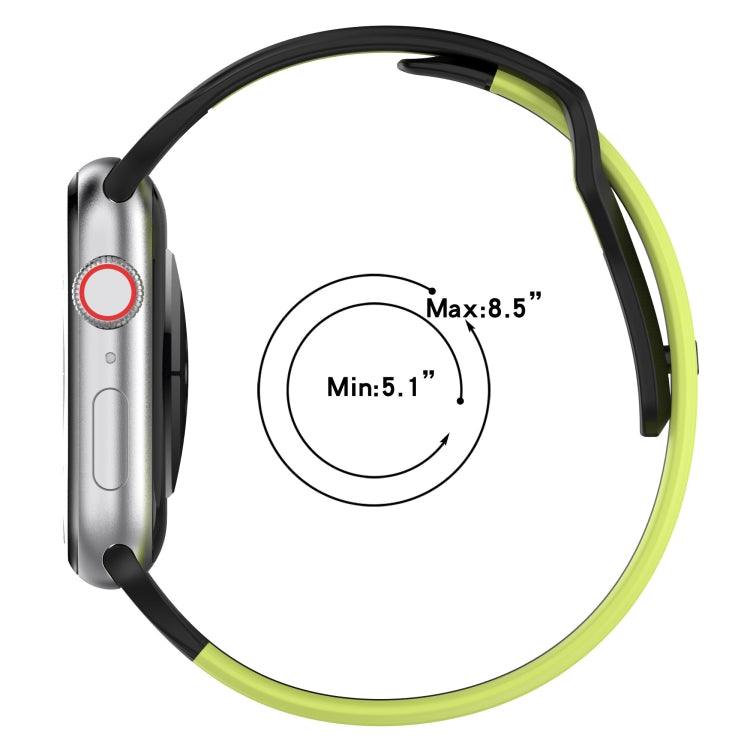 For Apple Watch 5 44mm Double Color Silicone Watch Band(Black+Grey) - Watch Bands by PMC TechLife | Online Shopping South Africa | PMC TechLife