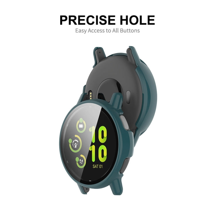 For Garmin Active 5 ENKAY Hat-Prince Full Coverage PC + Tempered Glass Film Integrated Watch Case(Dark Blue) - Watch Cases by ENKAY | Online Shopping South Africa | PMC Jewellery