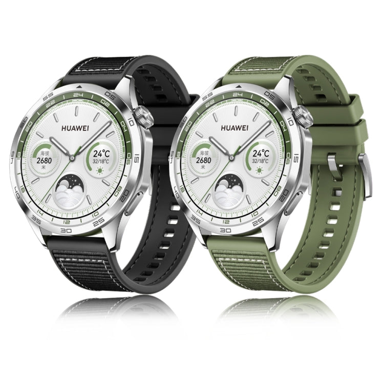 For Huawei Watch GT4 46mm Nylon Silicone Leather Watch Band(Gray) - free shipping - PMC TechLife - Order now!