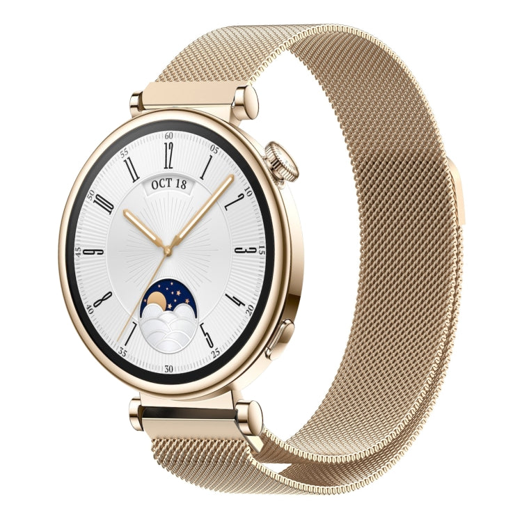 For Huawei Watch GT4 41mm Milan Magnetic Steel Mesh Watch Band(Champagne) - Watch Bands by PMC Jewellery | Online Shopping South Africa | PMC Jewellery