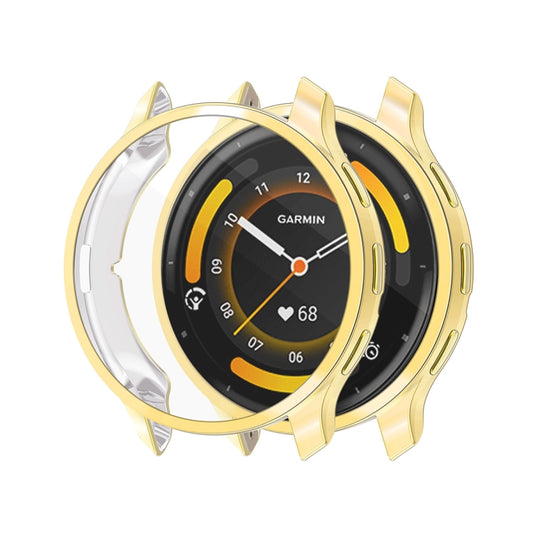 For Garmin Venu 3 ENKAY Hat-Prince Full Coverage Electroplated TPU Watch Case with Screen Protection(Gold) - Watch Cases by ENKAY | Online Shopping South Africa | PMC Jewellery