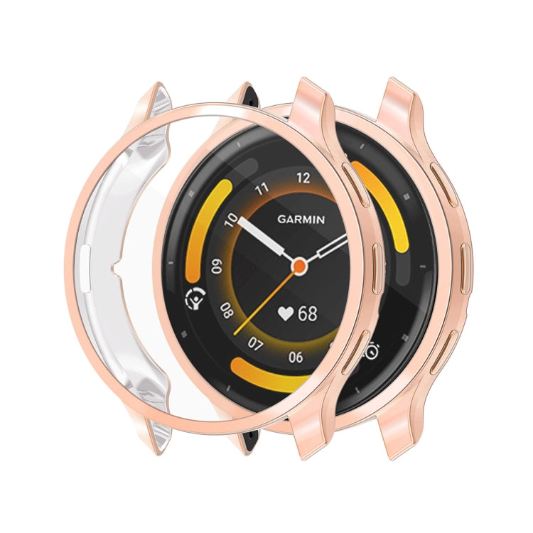 Compatible with Garmin Venu 3S ENKAY Hat-Prince Full Coverage Electroplated TPU Watch Case with Screen Protection(Rose Gold) - Watch Cases by ENKAY | Online Shopping South Africa | PMC TechLife | Buy Now Pay Later Mobicred