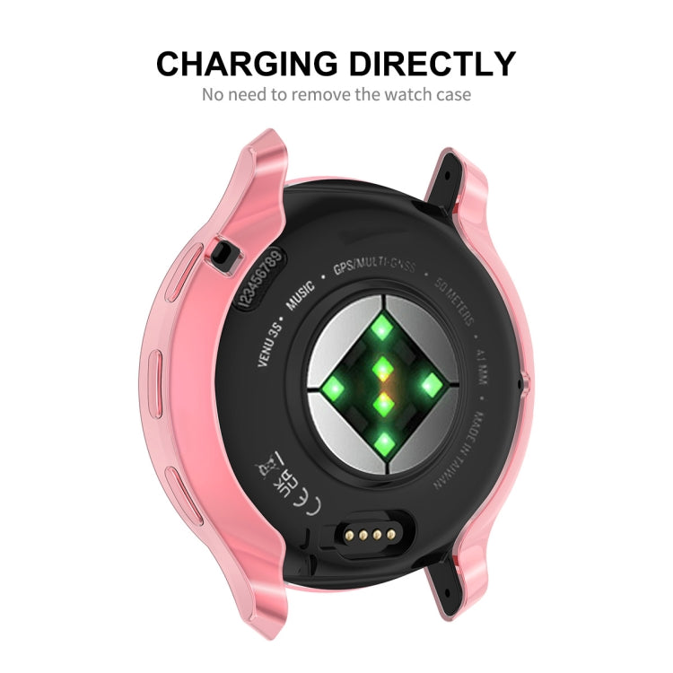 Compatible with Garmin Venu 3S ENKAY Hat-Prince Full Coverage Electroplated TPU Watch Case with Screen Protection(Rose Gold) - Watch Cases by ENKAY | Online Shopping South Africa | PMC TechLife | Buy Now Pay Later Mobicred