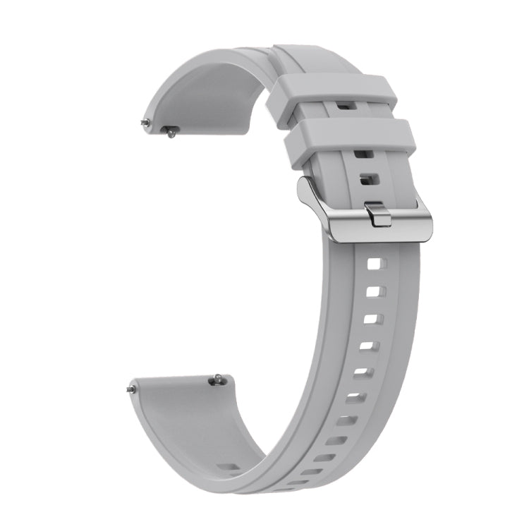 For Huawei Watch 4 Tire Pattern Silver Buckle Silicone Watch Band(Light Gray) - Watch Bands by PMC TechLife | Online Shopping South Africa | PMC TechLife