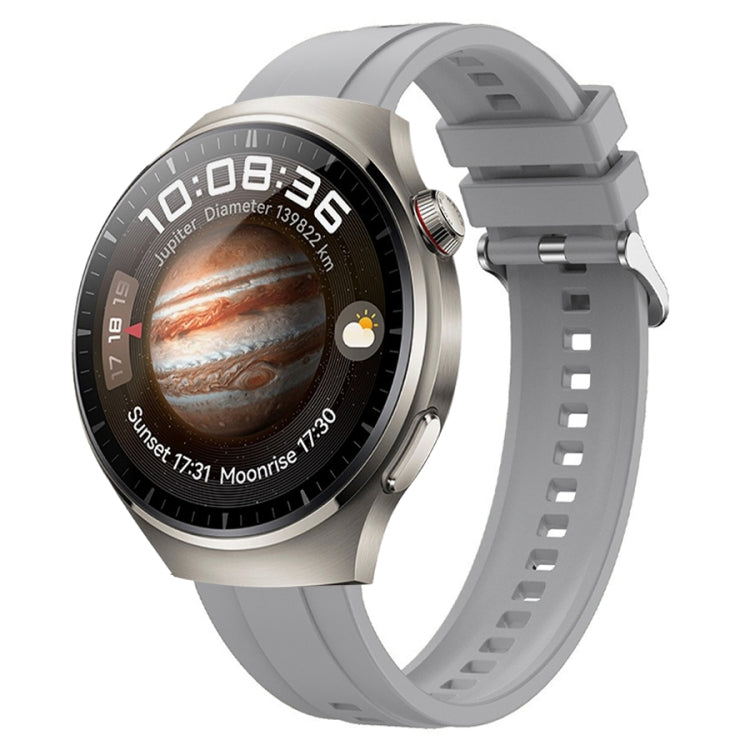 For Huawei Watch 4 Pro Tire Pattern Silver Buckle Silicone Watch Band(Light Gray) - free shipping - PMC TechLife - Order now!