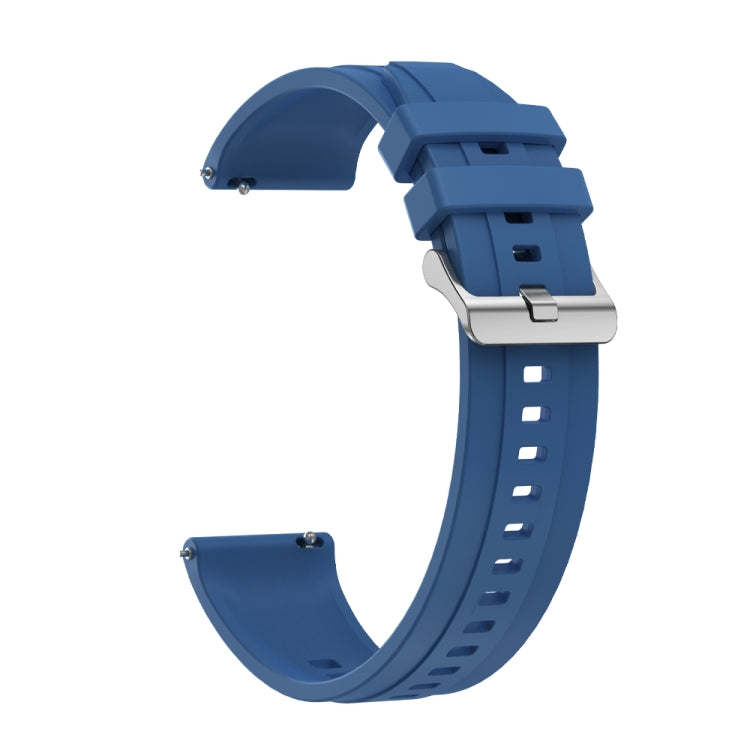 For Huawei Watch3 Pro New / GT Runner Tire Pattern Silver Buckle Silicone Watch Band(Blue) - Watch Bands by PMC TechLife | Online Shopping South Africa | PMC TechLife