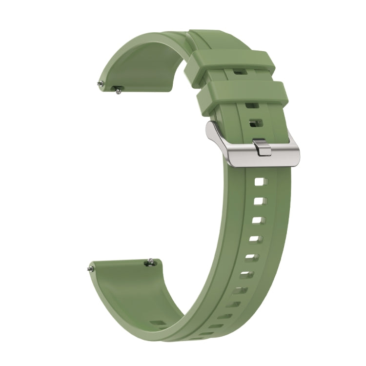 For Huawei Watch3 Pro New / GT Runner Tire Pattern Silver Buckle Silicone Watch Band(Green) - Watch Bands by PMC TechLife | Online Shopping South Africa | PMC TechLife