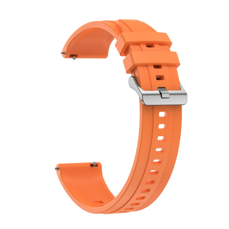 For Huawei Watch GT3 Pro 46mm Tire Pattern Silver Buckle Silicone Watch Band(Orange) - Watch Bands by PMC TechLife | Online Shopping South Africa | PMC TechLife