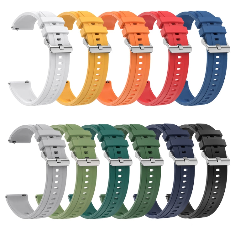 For Huawei Watch 3 / 3 Pro Tire Pattern Silver Buckle Silicone Watch Band(Green) - Watch Bands by PMC TechLife | Online Shopping South Africa | PMC TechLife