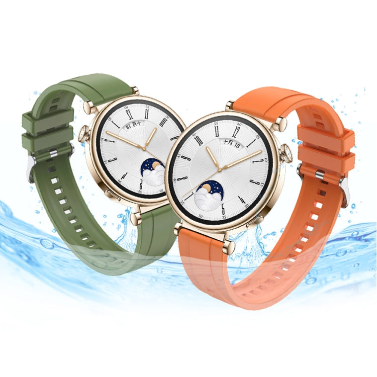For Huawei Watch 4 Tire Pattern Silver Buckle Silicone Watch Band(Light Gray) - Watch Bands by PMC TechLife | Online Shopping South Africa | PMC TechLife
