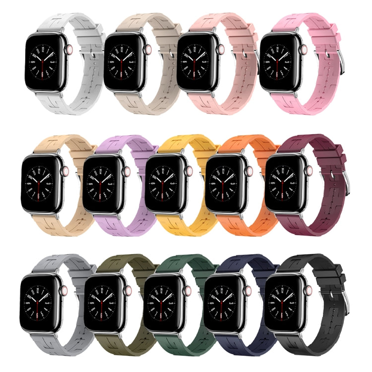For Apple Watch Series 8 41mm H Texture Soft Silicone Buckle Watch Band(Light Pink) - free shipping - PMC TechLife - Order now!