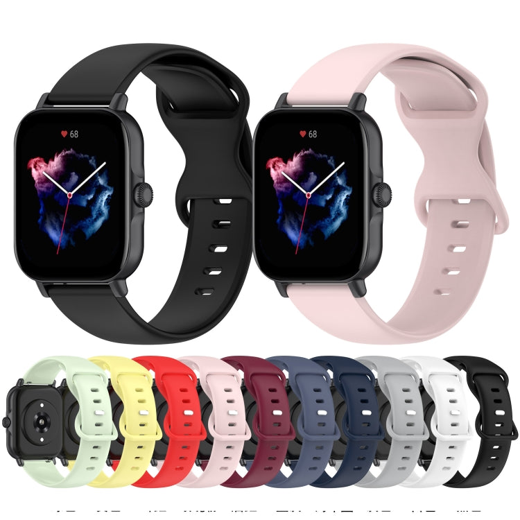 For Amazfit Active L Butterfly 8-shaped Buckle Silicone Watch Band(Rose Pink) - Watch Bands by PMC TechLife | Online Shopping South Africa | PMC TechLife