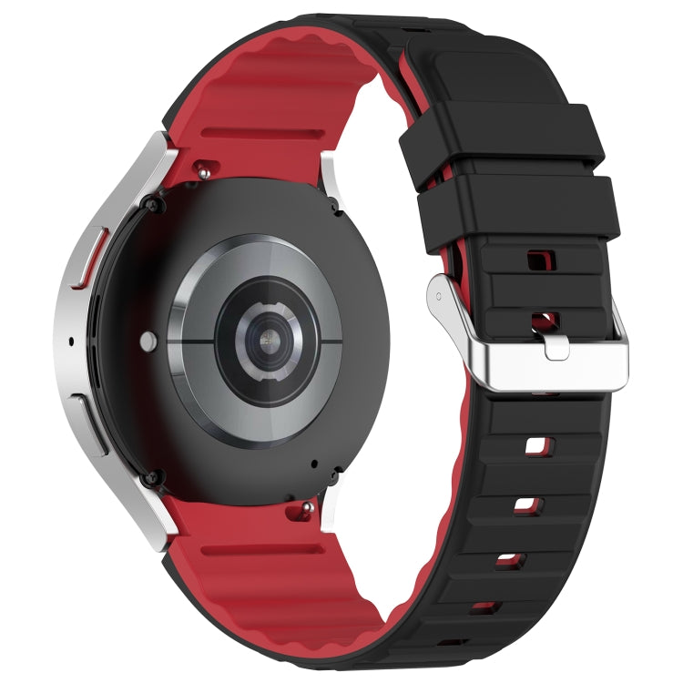 For Samsung Galaxy Watch 5 Pro Two Color Horizontal Silicone Watch Band(Black Red) - Watch Bands by PMC TechLife | Online Shopping South Africa | PMC TechLife