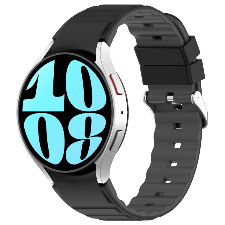 For Samsung Galaxy Watch 3 41mm Two Color Horizontal Silicone Watch Band(Black Grey) - Watch Bands by PMC TechLife | Online Shopping South Africa | PMC TechLife