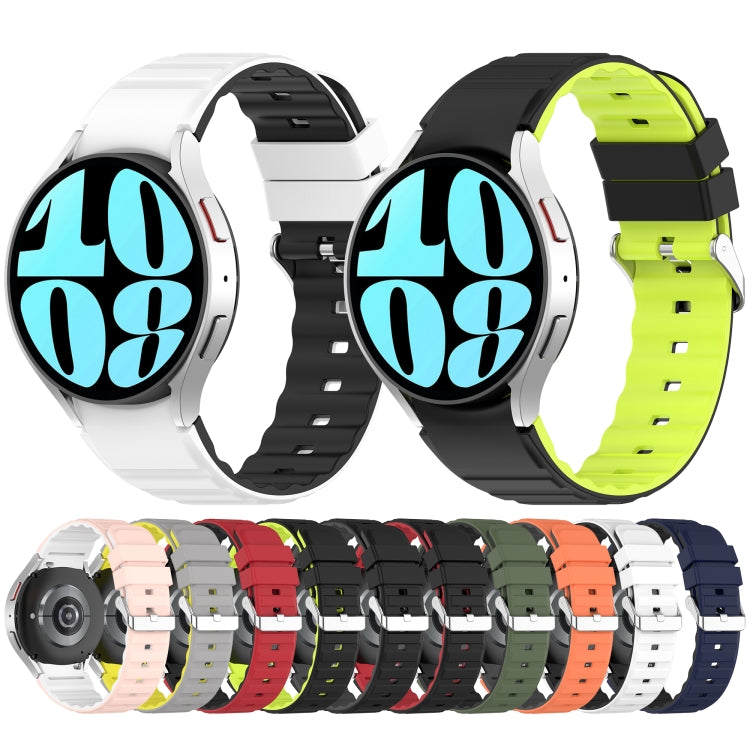 For Samsung Galaxy Watch 5 Pro Two Color Horizontal Silicone Watch Band(Grey Yellow) - Watch Bands by PMC TechLife | Online Shopping South Africa | PMC TechLife