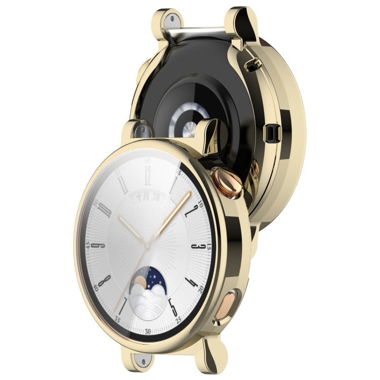 For Huawei Watch GT4 41mm Full Coverage TPU Electroplated Watch Protective Case(Gold) - Watch Cases by PMC TechLife | Online Shopping South Africa | PMC TechLife
