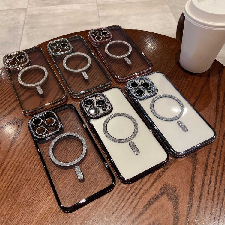 For iPhone 14 Pro Max Diamond Plated MagSafe TPU Phone Case(Black) - iPhone 14 Pro Max Cases by PMC TechLife | Online Shopping South Africa | PMC TechLife | Buy Now Pay Later Mobicred