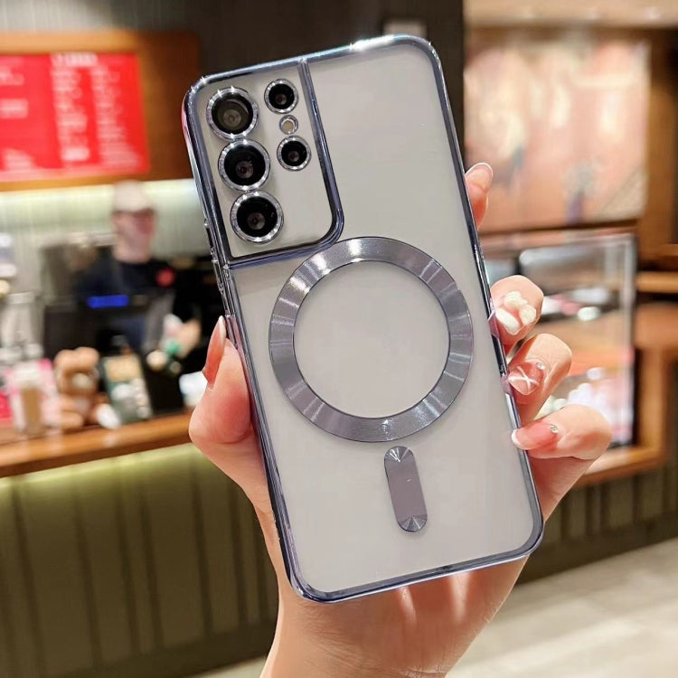 For Samsung Galaxy S23 Ultra 5G MagSafe Electroplating TPU Phone Case(Sierra Blue) - Galaxy S23 Ultra 5G Cases by PMC TechLife | Online Shopping South Africa | PMC TechLife