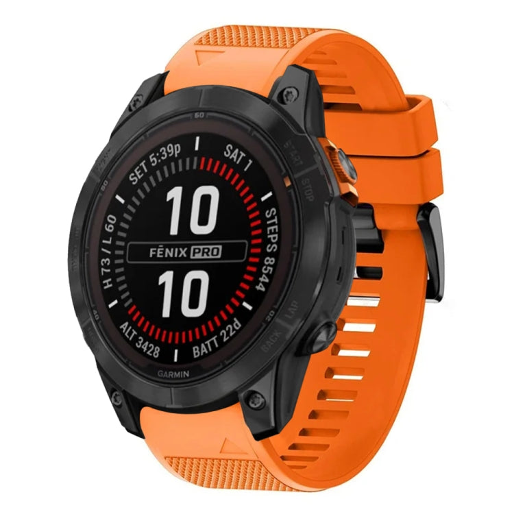 Compatible with Garmin Fenix 7X Pro 51mm 26mm Quick Release Silicone Watch Band(Orange) - Watch Bands by PMC TechLife | Online Shopping South Africa | PMC TechLife | Buy Now Pay Later Mobicred