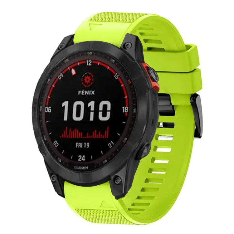 Compatible with Garmin Fenix 7X Solar 26mm Quick Release Silicone Watch Band(Lime Green) - free shipping - PMC TechLife - Order now!