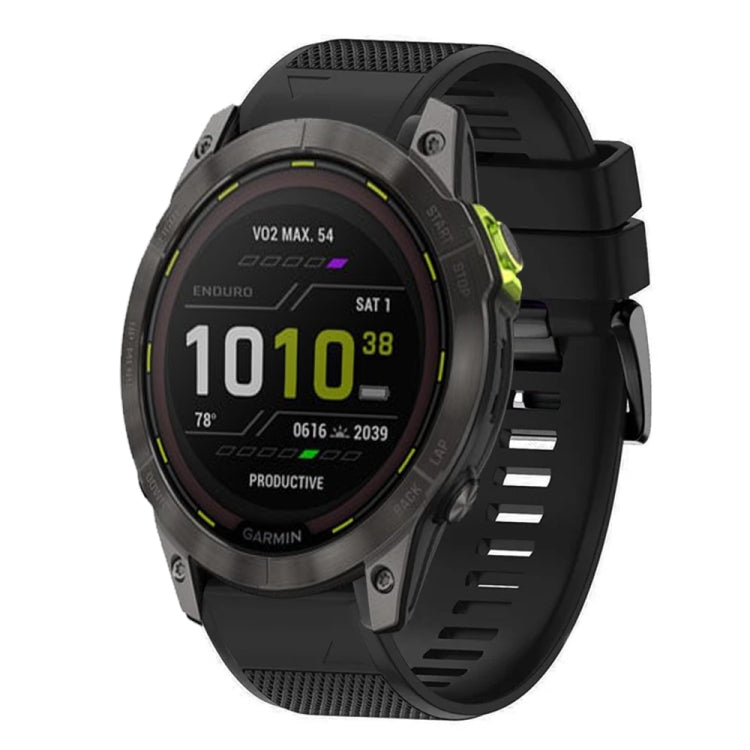 Compatible with Garmin Enduro 2 26mm Quick Release Silicone Watch Band(Black) - Watch Bands by PMC TechLife | Online Shopping South Africa | PMC TechLife | Buy Now Pay Later Mobicred