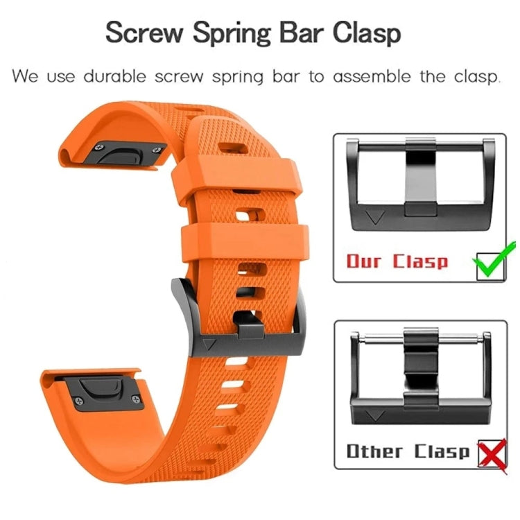 Compatible with Garmin Fenix 7 Sapphire Solar 22mm Quick Release Silicone Watch Band(Orange) - Watch Bands by PMC TechLife | Online Shopping South Africa | PMC TechLife | Buy Now Pay Later Mobicred