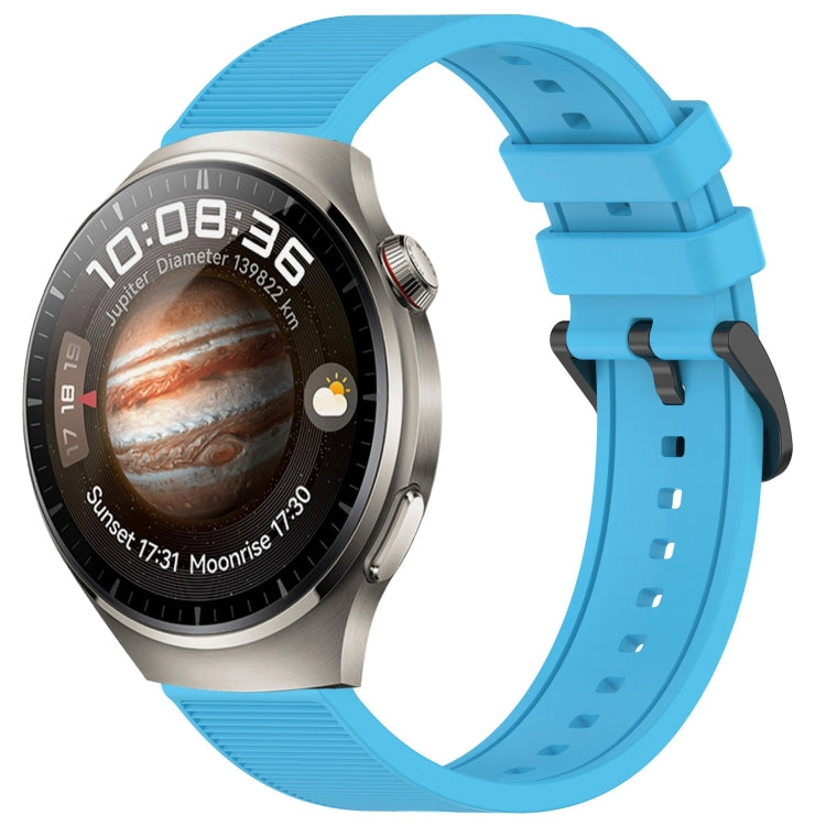 For Huawei Watch 4 Pro 22mm Textured Silicone Solid Color Watch Band(Sky Blue) - Watch Bands by PMC TechLife | Online Shopping South Africa | PMC TechLife