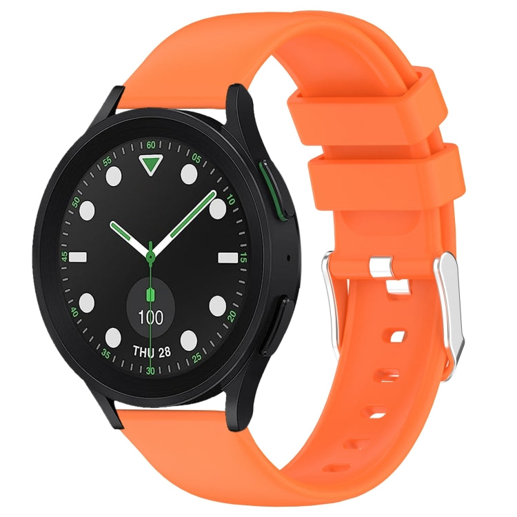 For Samsung Galaxy watch 5 Pro Golf Edition 20mm Smooth Solid Color Silicone Watch Band(Orange) - free shipping - PMC TechLife - Order now!
