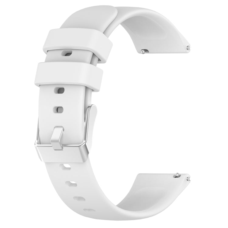 For Samsung Galaxy Watch 42mm 20mm Smooth Solid Color Silicone Watch Band(White) - Watch Bands by PMC TechLife | Online Shopping South Africa | PMC TechLife | Buy Now Pay Later Mobicred