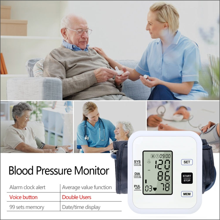 RZ205 Blood Pressures Automatic Digital Upper Arm Heart Beat Rate Pulse Monitor Meter Tonometer Equipment Sphygmomanometer - Sphygmomanometer by PMC Jewellery | Online Shopping South Africa | PMC Jewellery