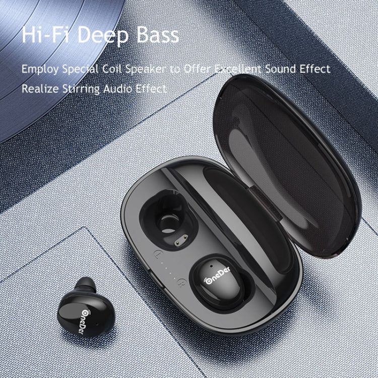 OneDer W12 Wireless Earphone with Waterproof IPX5 HD Stereo Sound TWS Bluetooth Earphone(Black) - TWS Earphone by OneDer | Online Shopping South Africa | PMC Jewellery | Buy Now Pay Later Mobicred