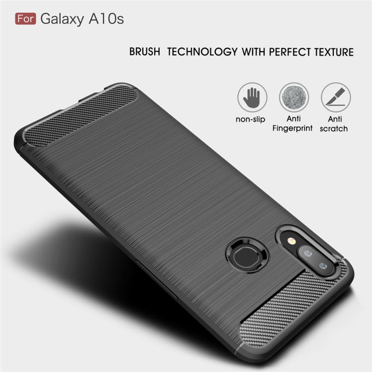 Brushed Texture Carbon Fiber TPU Case for Galaxy A10s(Red) - free shipping - PMC TechLife - Order now!