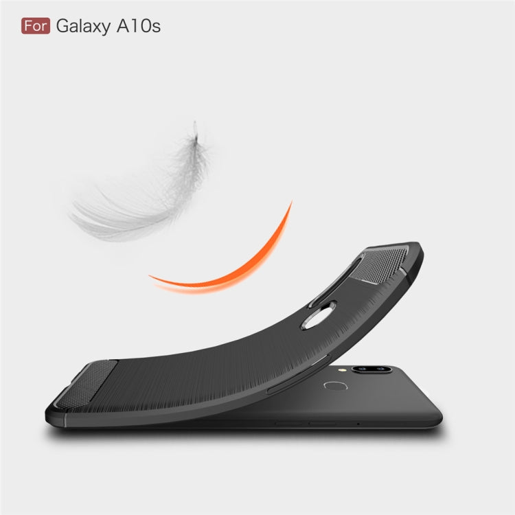 Brushed Texture Carbon Fiber TPU Case for Galaxy A10s(Red) - free shipping - PMC TechLife - Order now!