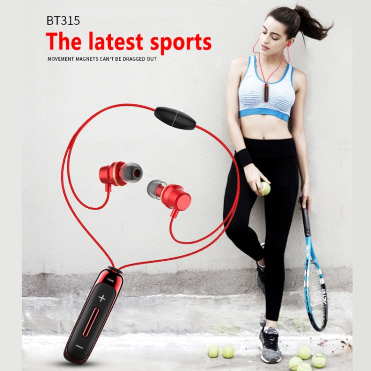 BT315 Sport Bluetooth Headset Wireless Stereo Earphone Bluetooth 4.1 Earpiece With Mic Sport Bass Magnetic Necklace Earpiece(White) - Sport Earphone by PMC Jewellery | Online Shopping South Africa | PMC Jewellery