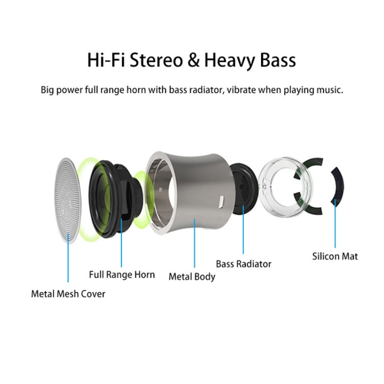 EWA A104 Bluetooth Speaker MP3 Player Portable Speaker Metallic USB Input MP3 Player Stereo Multimedia Speaker(Silver) - Mini Speaker by EWA | Online Shopping South Africa | PMC TechLife | Buy Now Pay Later Mobicred