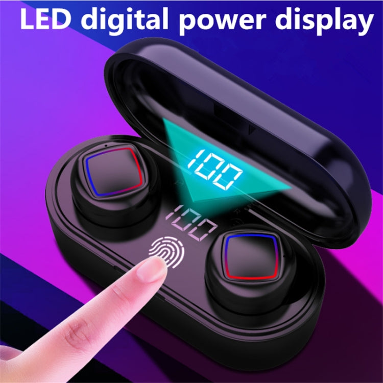 TWS Fingerprint Touch Bluetooth Headset LED Battery Display With Charging Bin(Black) - TWS Earphone by PMC Jewellery | Online Shopping South Africa | PMC Jewellery