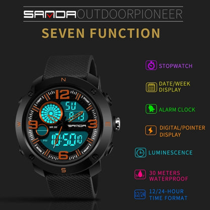 SANDA 762 Watch Men Watch Students Men Watch Fashion Trend Youth Waterproof Night light Sports Men(Red) - Sport Watches by SANDA | Online Shopping South Africa | PMC Jewellery | Buy Now Pay Later Mobicred