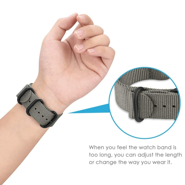 For Samsung Galaxy Watch Active 2 18mm / Gear S3 Nylon Three-ring Watch Band(Gray) - Watch Bands by PMC TechLife | Online Shopping South Africa | PMC TechLife | Buy Now Pay Later Mobicred