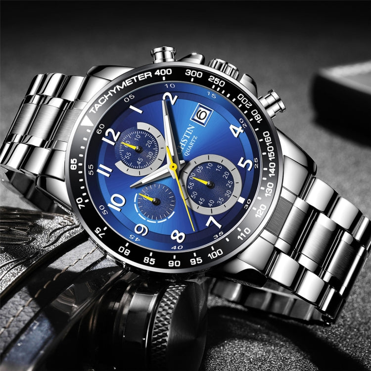 OCHSTIN   6112 Men Multi  Function Watch Fashion Sports Business Calendar Luminous Men Watch Quartz Watch Steel Watch(Blue) - Sport Watches by OCHSTIN | Online Shopping South Africa | PMC Jewellery | Buy Now Pay Later Mobicred