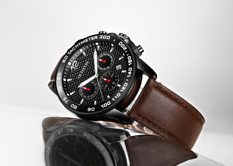 OCHSTIN 6117 Fashion Watch Leisure Leather Outdoor Sports Waterproof Watch(Coffee) - Leather Strap Watches by OCHSTIN | Online Shopping South Africa | PMC Jewellery | Buy Now Pay Later Mobicred