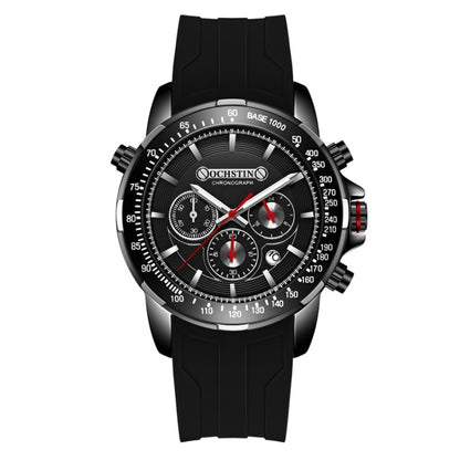 OCHSTIN 6125A Multi Function Chronograph Men  Sports Silicone Quartz Waterproof Men  Watch(Black) - Sport Watches by OCHSTIN | Online Shopping South Africa | PMC Jewellery | Buy Now Pay Later Mobicred