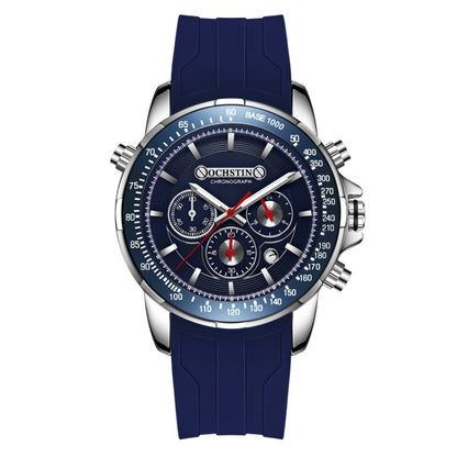 OCHSTIN 6125A Multi Function Chronograph Men  Sports Silicone Quartz Waterproof Men  Watch(Blue) - Sport Watches by OCHSTIN | Online Shopping South Africa | PMC Jewellery | Buy Now Pay Later Mobicred