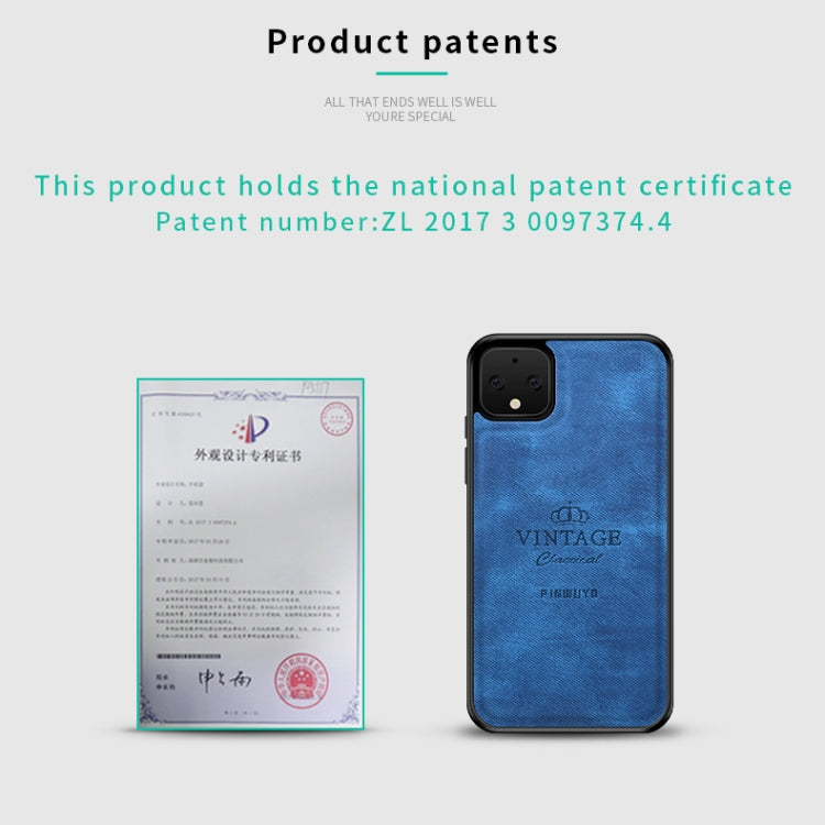 For Google Pixel 4 PINWUYO Zun Series PC + TPU + Skin Patch Waterproof Anti-fall All-inclusive Protective Shell(Blue) - Google Cases by PINWUYO | Online Shopping South Africa | PMC Jewellery | Buy Now Pay Later Mobicred