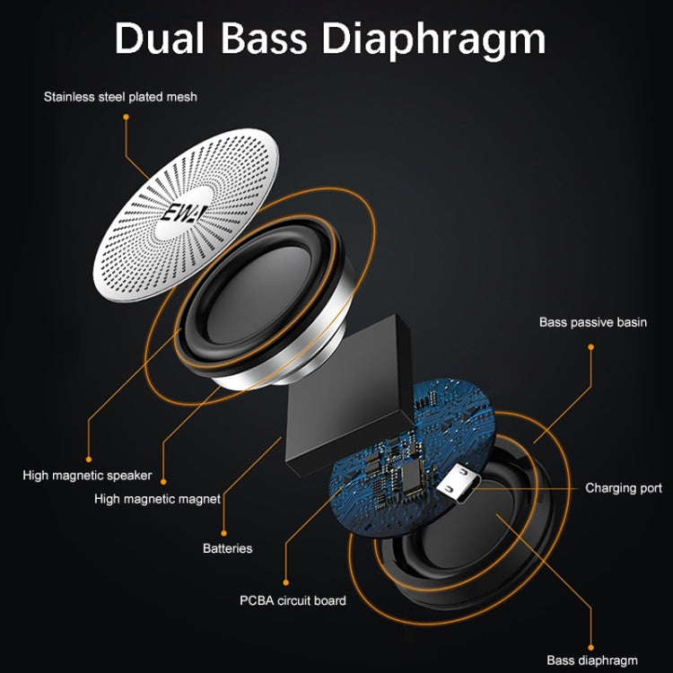 EWA A103 Portable Bluetooth Speaker Wireless Heavy Bass Bomm Box Subwoofer Phone Call Surround Sound Bluetooth Shower Speaker(Rose Gold) - free shipping - PMC TechLife - Order now!