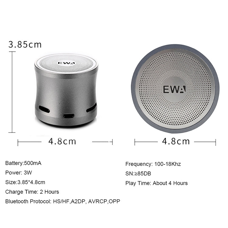 EWA A109M  Portable Bluetooth Speaker Wireless Heavy Bass Bomm Box Subwoofer Phone Call Surround Sound Bluetooth Shower Speaker(Black) - Mini Speaker by EWA | Online Shopping South Africa | PMC Jewellery