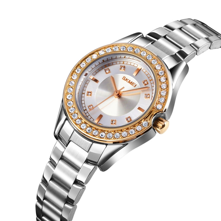 SKMEI 1534 elegant waterproof quartz steel band watch with diamond inlay(Silver  Gold) - Metal Strap Watches by SKMEI | Online Shopping South Africa | PMC Jewellery | Buy Now Pay Later Mobicred