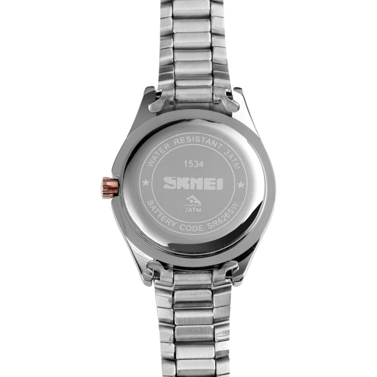 SKMEI 1534 elegant waterproof quartz steel band watch with diamond inlay(Silver  Gold) - Metal Strap Watches by SKMEI | Online Shopping South Africa | PMC Jewellery | Buy Now Pay Later Mobicred